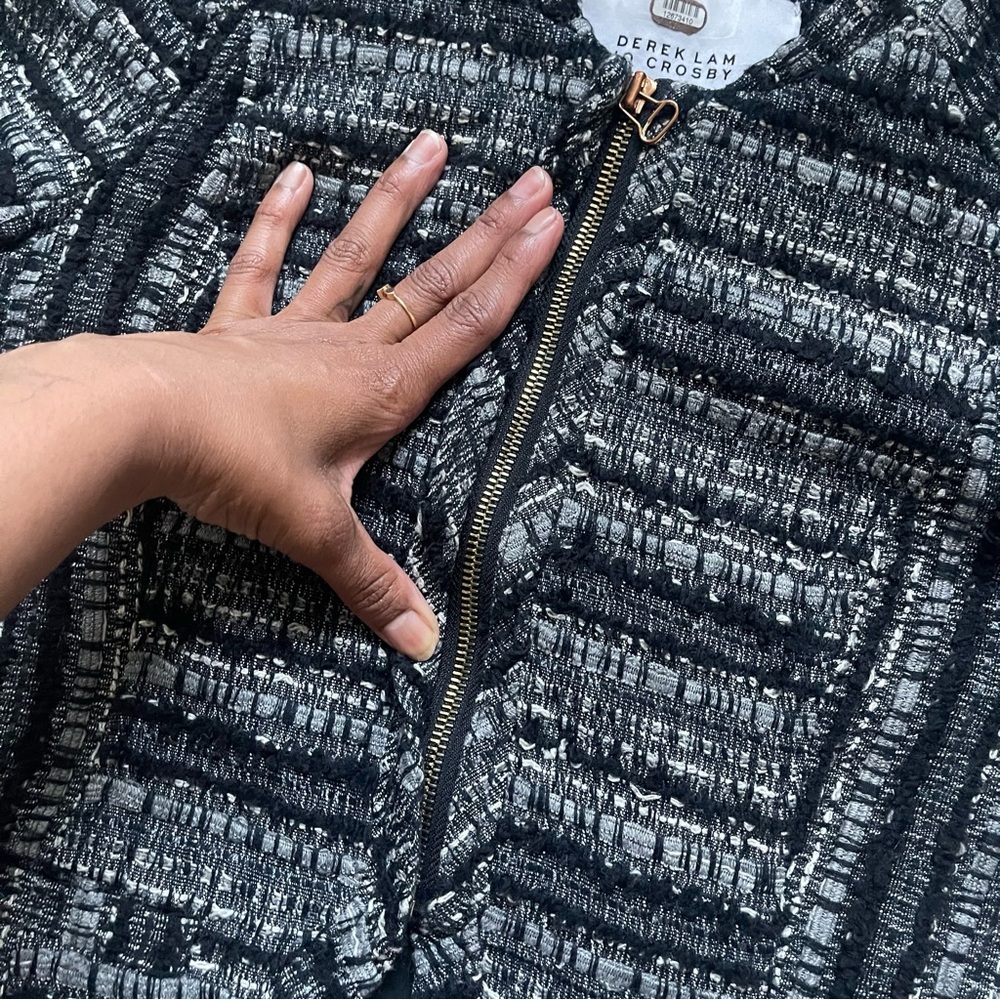 Derek Lam 10 Crosby Black and Gray Women's Tweed Jacket - Picture 5 of 8